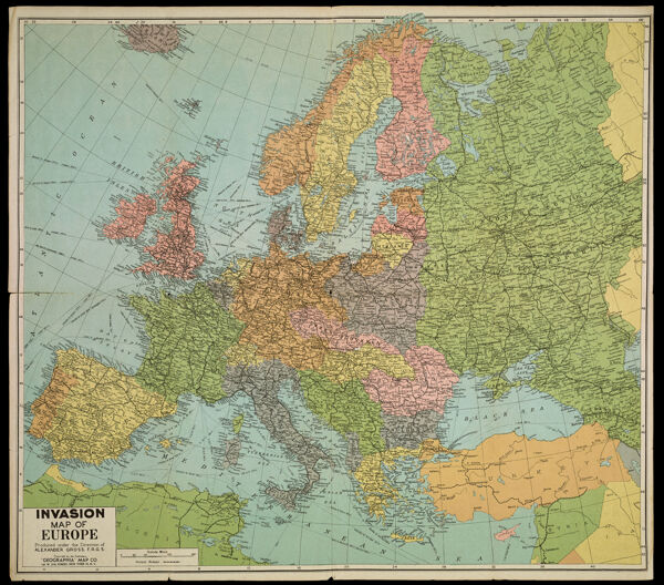 Invasion Map of Europe Produced under the Direction of Alexander Gross, F.R.G.S.