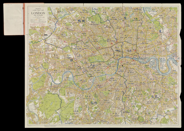 Bacon's New Large Print Map of London and Suburbs : extending from Highgate to Crystal Palace Twickenham to Greenwich