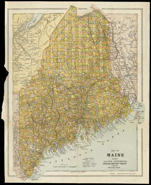 Map of Maine for the Maine Register Portland Directory Company Publishers Portland, Maine