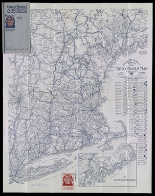 Rand McNally Official 1921 Auto Trails Map District Number 6 New England Eastern New York