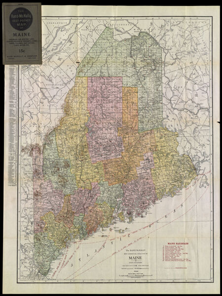 The Rand-McNally New Commercial Atlas Map of Maine