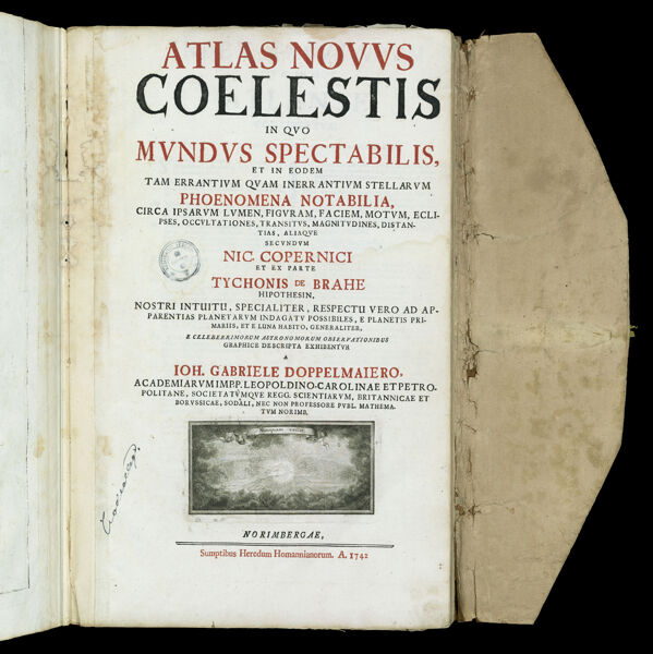 Atlas Novus Coelestis in quo mundus spectabilis, et in eodem tam errantium quam inerr antium stellarum phoenomena notabilia, circa ipsarum lumen, figuram, faciem, motum, ecplises, occultationes, transitus, magnitudines, distantias, aliaque secundum