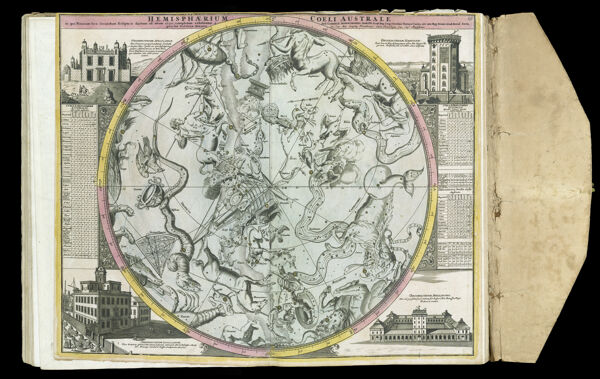 Hemisphaerium Coeli Australe in quo fixarum loca secundum eclipticae ductum  ad anum 1730.