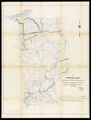 Map of Franklin County showing all highways constructed and under contract also the Approved County System of Highways as approved by Chapter 715, Laws amended to Jan. 1, 1912.