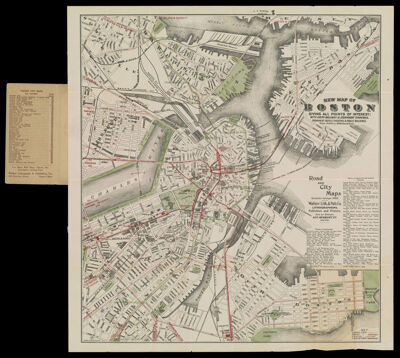 New Map of Boston giving all Points of Interest with every Railway & Steamboat Terminus, Prominent Hotels, Theatres & Public Buildings