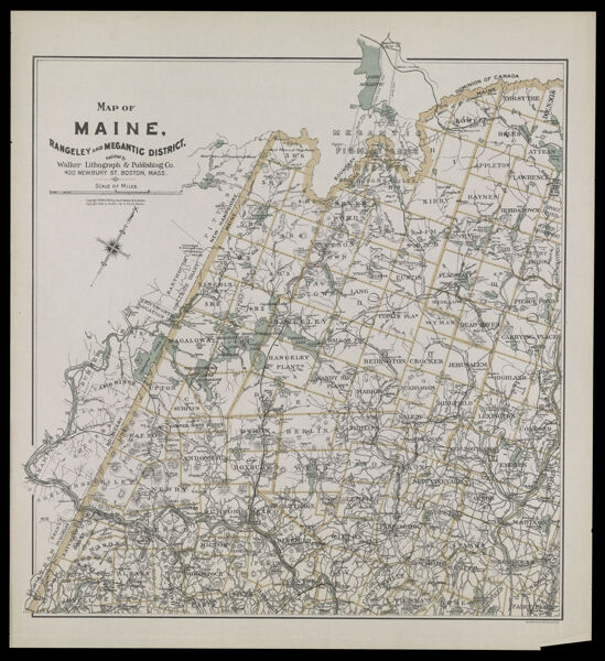 Map of Maine, Rangeley and Megantic District.