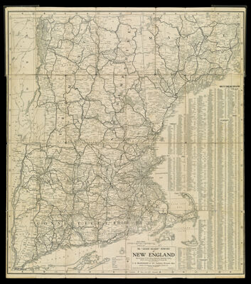 The Good Roads Survey of New England Also showing all Post Offices, Railroads, Population Tables, Electric Railways following Good Roads, Etc.