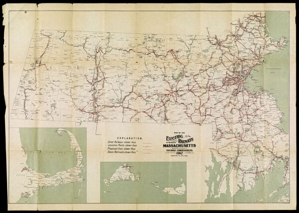 Map of the Electric Railways of the State of Massachusetts accompanying the Report of the Railroad Commissioners. Copyright 1899 by Geo. H. Walker and Co. Boston. 1902. Corrected to Jan. 1, 1903