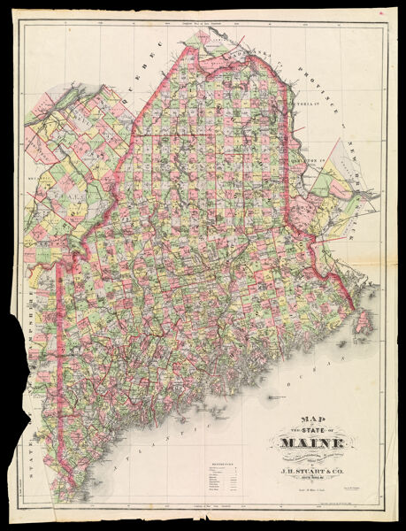 Map of the State of Maine Compiled Drawn & Published from Official Plans and Actual Surveys By J. H. Stuart & Co. South Paris, Me.
