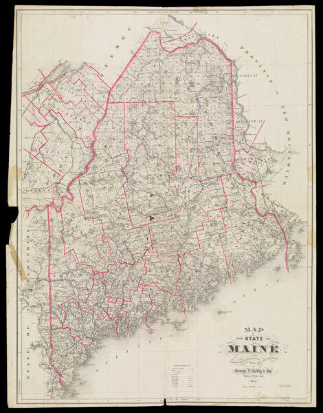 Map of the State of Maine Compiled Drawn & Published from Official Plans and Actual Surveys by George N. Colby & Co. Houlton, Me. 1884.