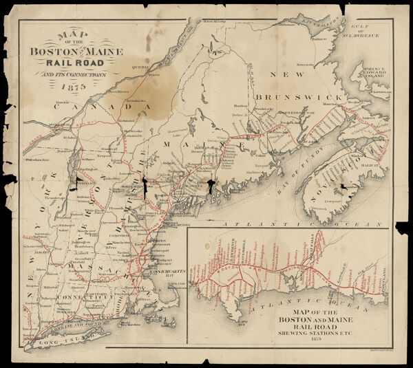 Map of the Boston and Maine Railroad and its Connections 1875