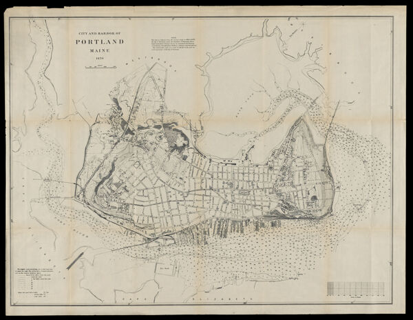 City and Harbor of Portland Maine 1870