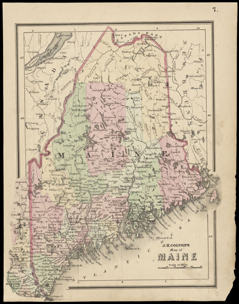 J.H. Colton's Map of Maine