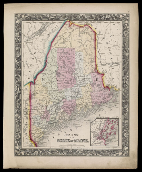 County Map of the State of Maine.