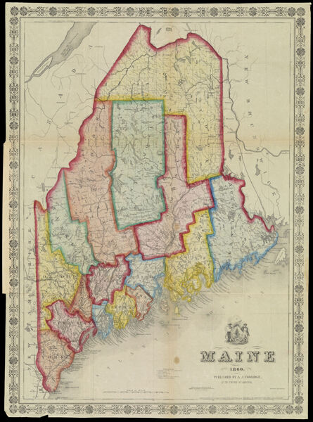 Maine 1860. Published by A.J. Coolidge No. 39 Court St. Boston.
