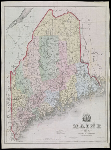Maine 1859. Published by A.J. Coolidge No. 39 Court St. Boston.