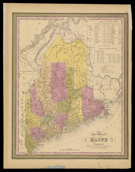 A New Map of Maine Published by Thomas, Cowperthwait & Co. No. 253 Market Street Philadelphia