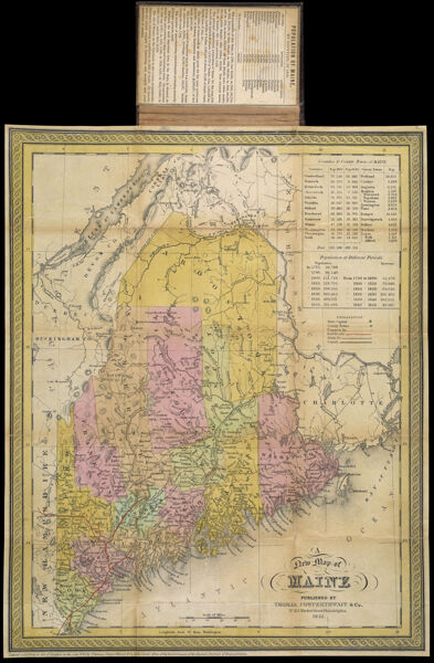 A New Map of Maine published by Thomas, Cowperthwait & Co. No. 253 Market Street Philadelphia. 1852.