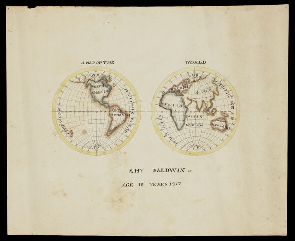 A Map of the World Amy Baldwin Sc. Age 11 Years 1827