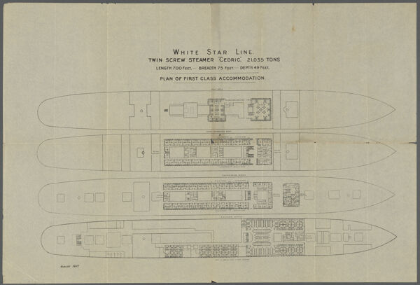 White Star Line...Cedric…Plan of First Class Accommodation