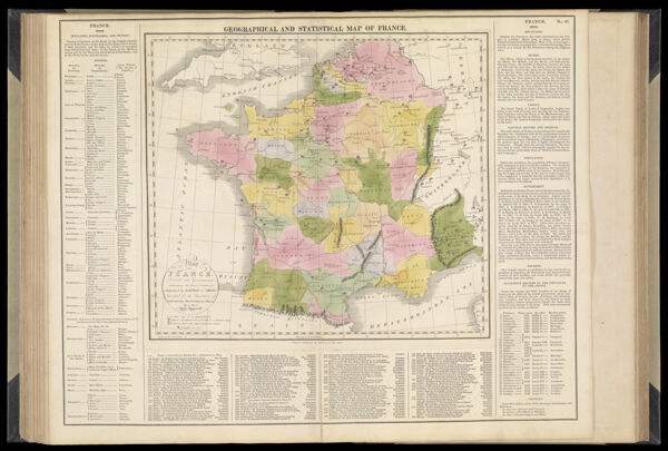 Geographical and statistical map of France.