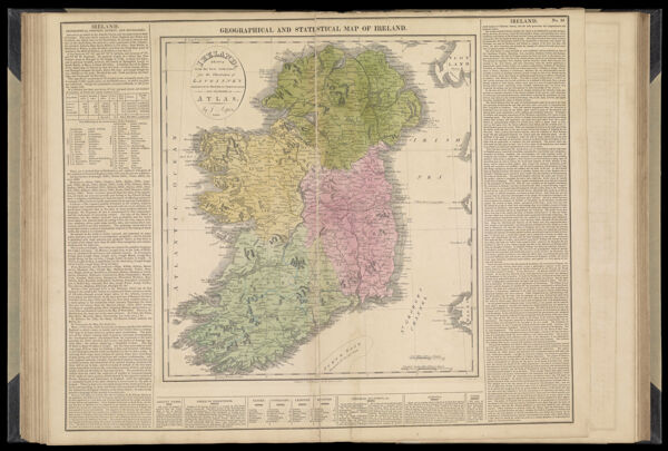 Geographical and statistical map of Ireland.