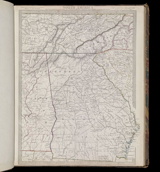 North America Sheet XII, Georgia with parts of North & South Carolina, Tennessee, Alabama & Florida.