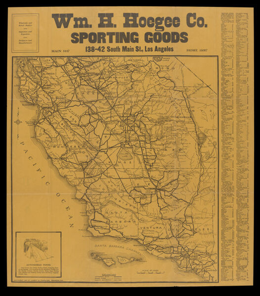 Thurston's Auto Road Map of Los Angeles, Riverside, Orange, San Bernadino Counties.