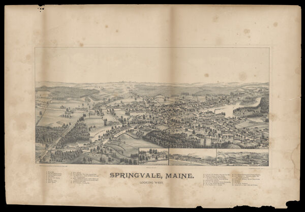 Springvale, Maine looking west drawn and published by Geo. E. Norris.