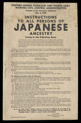 Instructions to all persons of Japanese ancestry,..April 26, 1942.