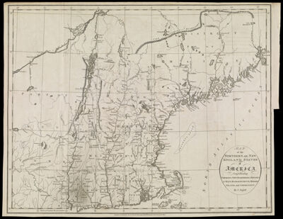 Map of the Northern, or, New England States of America, comprehending Vermont, New Hampshire, District of Main, Massachusetts, Rhode Island, and Connecticut. By J. Russell
