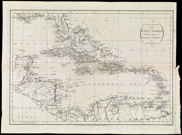 An Accurate Map of the West Indies with the adjacent coast of America; by J. Russell.