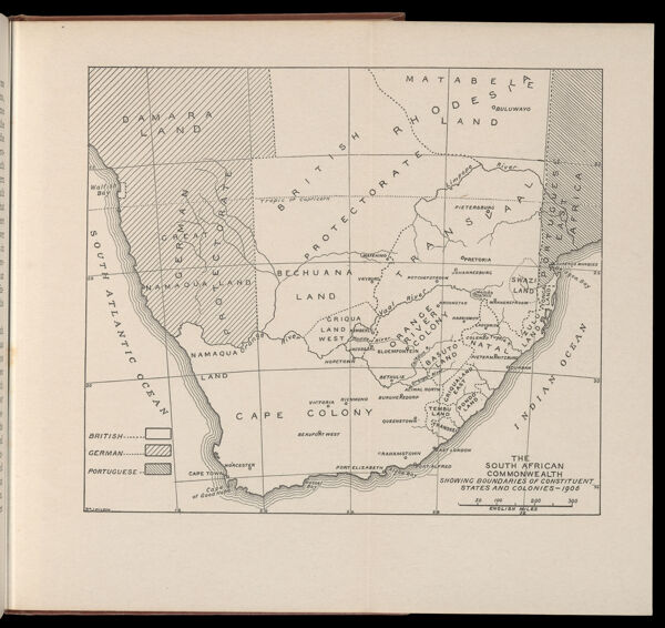 The South African Commonwealth: showing boundaries of constituent states and colonies - 1906
