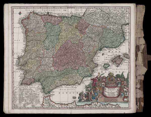 Novissima et accuratissima Regnorum Hispaniae et Portugalliae Mappa Geographica, Cura et sumtibus Matthaei Seutteri S. Caes . et Reg . Cathol Maj . Geogr. Augustae Vindel