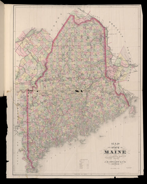 Map of the State of Maine compiled, drawn and published from official plans and actual surveys by J. H. Stuart & Co. South Paris, ME.