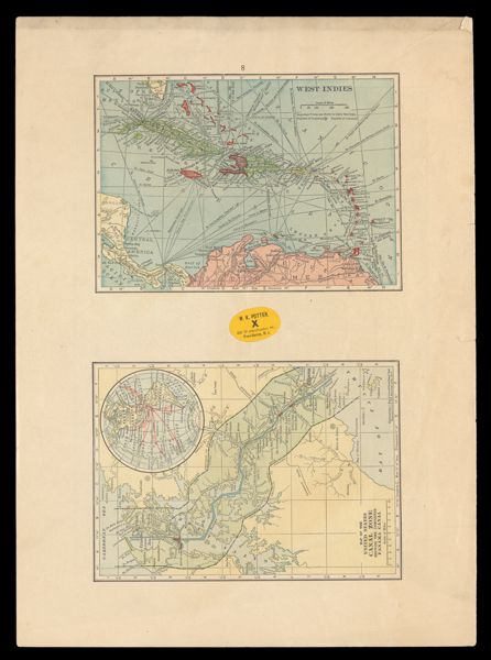 West Indies; Map of the United States Canal Zone Showing Completed Panama Canal