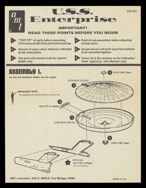 U.S.S. Enterprise [assembly instructions page 2]
