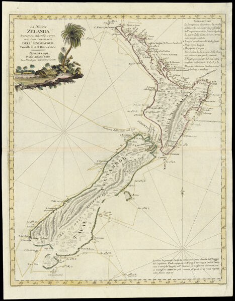 La Nuova Zelanda trascorsa nel 1769. e 1770. Dal Cook Comandante Dell'Endeavour Vascello di S. M. Britannica Venezia 1778. Preffo Antonio Zatta Con Privilegio dell'Eccmo Senato.