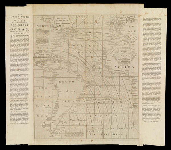 A New and Correct Chart of the Western and Southern Ocean shewing the Variation of the Compass According to the latest and best Observations Sold by W. & I. Mount & T. Page, on Tower Hill London.