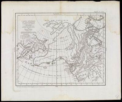 Carte Generale des Descouvertes de l'Amiral de Fonte representant la grande probabilite d'un Passage au Nord Ouest par Thomas Jefferys Geographe du Roi a Londres 1768