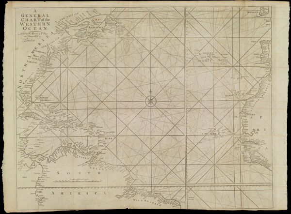 A General Chart of the Western Ocean. Sold by W. Mount and T.Page on Tower Hill, London.