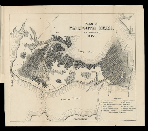 Plan of Falmouth Neck, now Portland, 1690