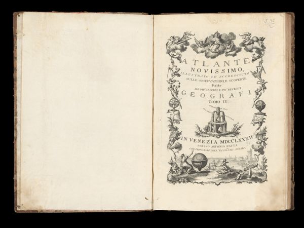 Atlante Novissimo, illustrato ed accresciuto sulle osservazioni, e scoperte fatte dai pu' cellbri e piu' recenti Geografi tomo II [Frontispiece]
