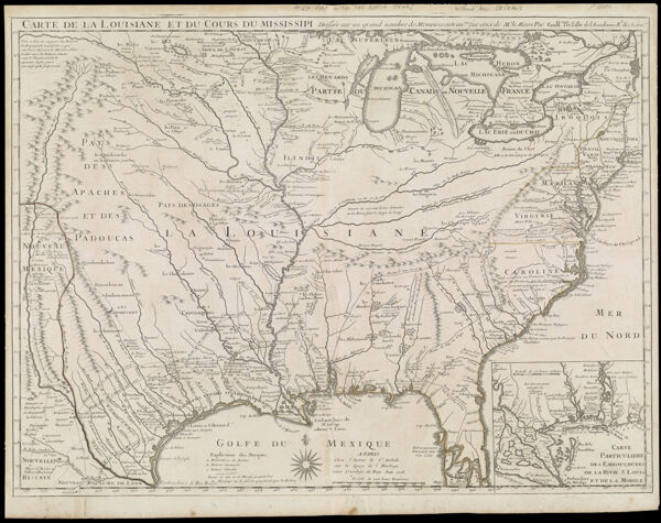 Carte de la Louisiane et du Cours du Mississippi