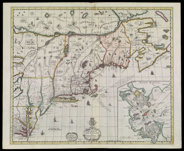 A New Mapp of New England and Annapolis with the Country's adjacent