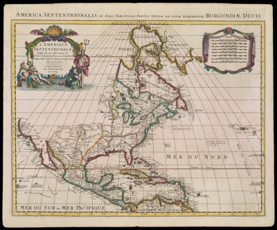 L'Amerique Septentrionale Dressee sur les Observations de Mrs. de l'Academie Royale des Sciences & quelques autres, et sur les Memoires les plus recens. Par G. De L'Isle. A Amsterdam Chez Pierre Mortier. Avec Privilege