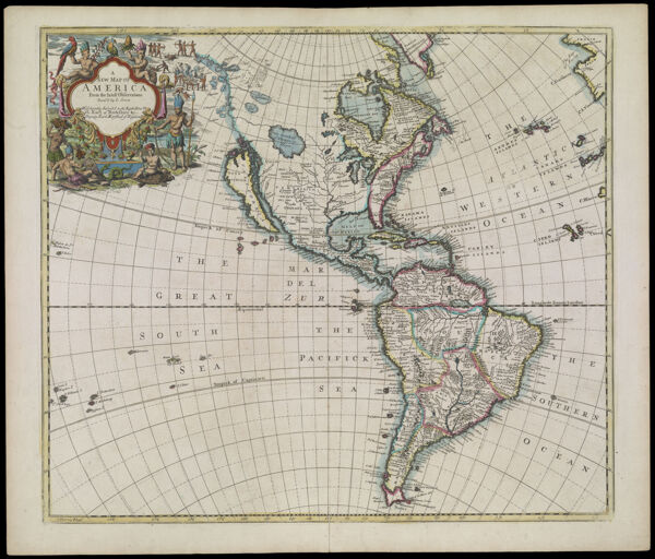 A New Map of America from the latest Observations Revised by J. Senex