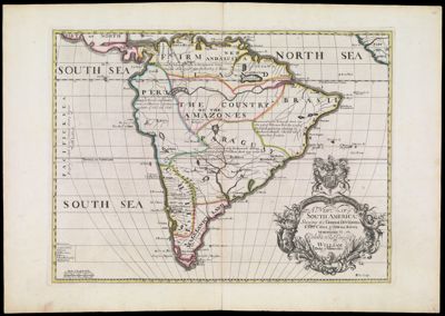 A New Map of South America, Shewing it's General Divisions, Chief Cities & Towns; Rivers, Mountains & c.
