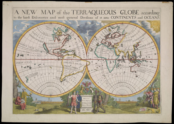 A New Map of the Terraqueous Globe according to that latest Discoveries and most general Divisions of it into Continents and Oceans.