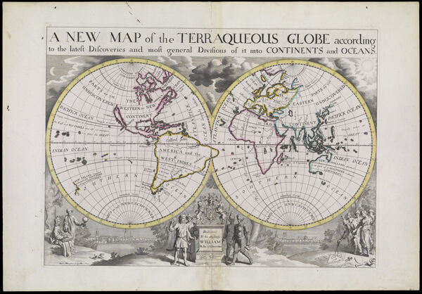 A New Map of the Terraqueous Globe according to the latest discoveries and most general Divisions of it into Continents and Oceans.
